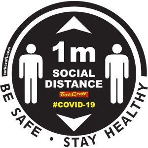 Covid 19 – 300mm Round Social Distancing Graphic – Tork Craft Double Arrow Filled Social Black Covid 19 – 300mm Round Social Distancing Graphic – Tork Craft Double Arrow Filled Social Black