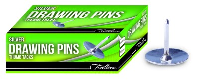Treeline Drawing Pins Silver 11mm 100’s – Box of 10 Treeline Drawing Pins Silver 11mm 100’s – Box of 10