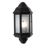 Eurolux Lantern Half Bevelled Glass Black Eurolux Lantern Half Bevelled Glass Black