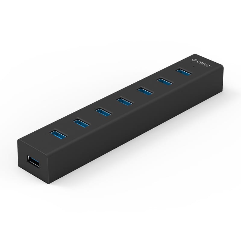 Orico 7 Port USB3.0 Aluminium Hub – Black Orico 7 Port USB3.0 Aluminium Hub – Black