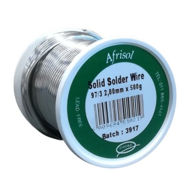 Afrisol 97/3 2mm Solid Solder – 500g Afrisol 97/3 2mm Solid Solder – 500g