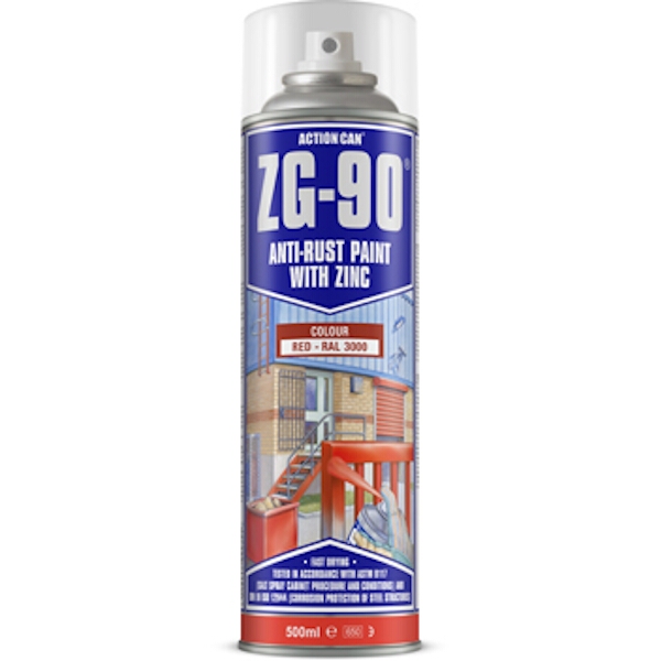 Action Can Anti Rust Spray Zg-90 Red 500Ml Action Can Anti Rust Spray Zg-90 Red 500Ml