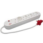 Surged & Overload Multi-Plug 4x16A 3x5A 1 Round Socket 0.3m Cord: E 28 Surged & Overload Multi-Plug 4x16A 3x5A 1 Round Socket 0.3m Cord: E 28