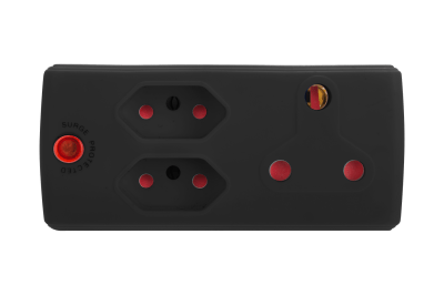 Electricmate 1x16Amp+2x5Amp 3 Pin Adaptor Black Electricmate 1x16Amp+2x5Amp 3 Pin Adaptor Black