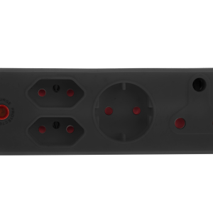 Electricmate 1X16AMP+1XSKO+2×5 3 Pin Adaptor – Black Electricmate 1X16AMP+1XSKO+2×5 3 Pin Adaptor – Black