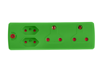 Electricmate 2X16AMP+2×5 3 Pin Adaptor – Green Electricmate 2X16AMP+2×5 3 Pin Adaptor – Green