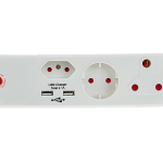 Electricmate 1X16+1xSKO+1×5 3Pin+2.1 USB SURGE – White Electricmate 1X16+1xSKO+1×5 3Pin+2.1 USB SURGE – White
