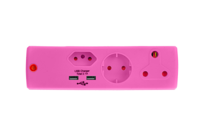 Electricmate 1X16Amp+1xSKO+1×5 3Pin+2.1USB Pink Electricmate 1X16Amp+1xSKO+1×5 3Pin+2.1USB Pink