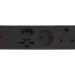 Electricmate – USB Adaptor 1 x 16Amp + 1 x 5Amp + 1 x Schuko + 2.1 – Black Electricmate – USB Adaptor 1 x 16Amp + 1 x 5Amp + 1 x Schuko + 2.1 – Black