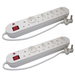 Multiplug 8 Way Electrical: With Overload & Control Switch E27 2 Pack Multiplug 8 Way Electrical: With Overload & Control Switch E27 2 Pack