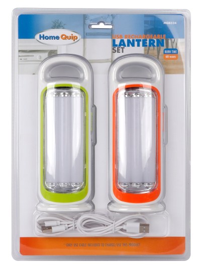 Homequip USB Rechargeable Lantern Set – 300Lumen Homequip USB Rechargeable Lantern Set – 300Lumen