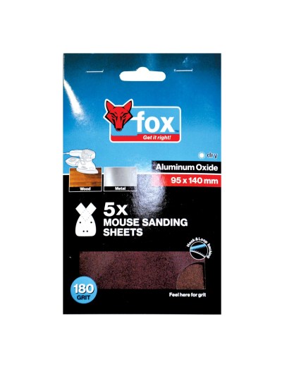 FOX Mouse Sanding Paper 180G (5) FOX Mouse Sanding Paper 180G (5)