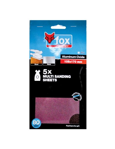 FOX Multi Sanding Paper 80G (5) FOX Multi Sanding Paper 80G (5)