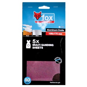 FOX Multi Sanding Paper 80G (5) FOX Multi Sanding Paper 80G (5)