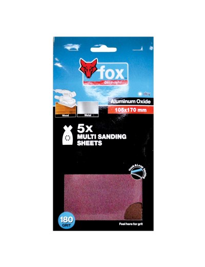 FOX Multi Sanding Paper 180G (5) FOX Multi Sanding Paper 180G (5)