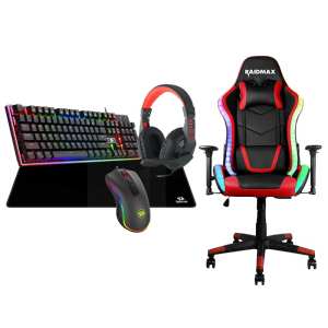 Raidmax ARGB Gaming Chair 5in1 Bundle Keyboard, Mouse, Headset & MousePad Raidmax ARGB Gaming Chair 5in1 Bundle Keyboard, Mouse, Headset & MousePad