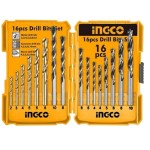 Ingco – 16Pcs Metal, Concrete and Wood Drill Bits Set – AKD9165 Ingco – 16Pcs Metal, Concrete and Wood Drill Bits Set – AKD9165