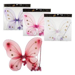Dress Up – Fairy Wings & Wand – Kids – 3 Colours Assorted – 4 Pack Dress Up – Fairy Wings & Wand – Kids – 3 Colours Assorted – 4 Pack