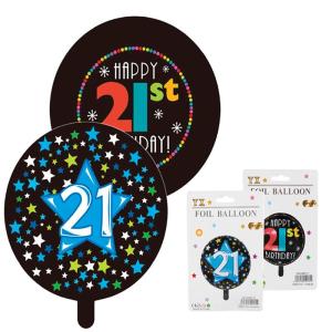 Helium Balloon – Foil – Party – Happy Birthday – 21 – 45cm – 2 Pack Helium Balloon – Foil – Party – Happy Birthday – 21 – 45cm – 2 Pack