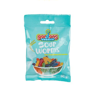 Bulk Pack x 6 Sweet Gummy Sour Worms 60g Bulk Pack x 6 Sweet Gummy Sour Worms 60g