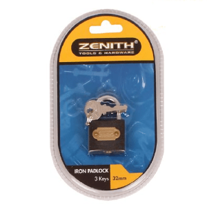 Bulk Pack x 4 Padlock Zenith Iron 32mm Carded Bulk Pack x 4 Padlock Zenith Iron 32mm Carded