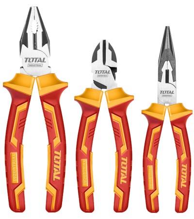 Total Tools 3 Piece Plier Set Electrical/Insulated Total Tools 3 Piece Plier Set Electrical/Insulated