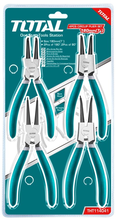 Total Tools 4 Piece Circlip Plier Set Total Tools 4 Piece Circlip Plier Set