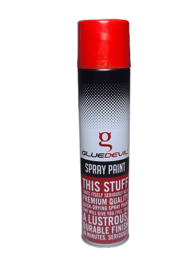 Glue Devil Spray Paint – fire engine red Glue Devil Spray Paint – fire engine red