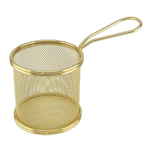 Deep Fryer Wire Mesh Fry Basket Circle – Gold Deep Fryer Wire Mesh Fry Basket Circle – Gold