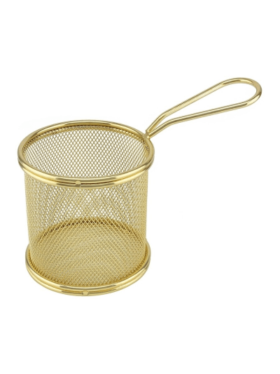 Deep Fryer Wire Mesh Fry Basket Circle – Gold Deep Fryer Wire Mesh Fry Basket Circle – Gold