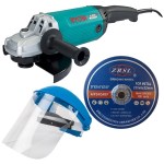 Ryobi Angle Grinder, Full Face Safety Shield & 230mm Grinding Disc Combo Ryobi Angle Grinder, Full Face Safety Shield & 230mm Grinding Disc Combo
