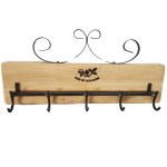 Trudeau – Wall-Mounted 5-Hook Wooden Key Rack Trudeau – Wall-Mounted 5-Hook Wooden Key Rack
