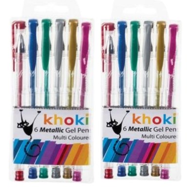 Khoki – Bulk Pack Of 2 Novelty Metallic Gel Pens -Assorted Colours (12 Pcs) Khoki – Bulk Pack Of 2 Novelty Metallic Gel Pens -Assorted Colours (12 Pcs)