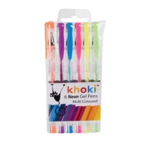Khoki – Novelty Neon Gel Pens -Assorted Colours (6 Pcs) Khoki – Novelty Neon Gel Pens -Assorted Colours (6 Pcs)