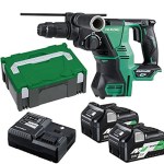 HiKOKI Rotary Hammer 36V 2 X Batteries & Charger Sds Plus HiKOKI Rotary Hammer 36V 2 X Batteries & Charger Sds Plus
