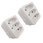 2 PACK: Plug Adaptor: 3 way 3 X 5A 2 pin / Euro Adaptor (E 592 2pa) 2 PACK: Plug Adaptor: 3 way 3 X 5A 2 pin / Euro Adaptor (E 592 2pa)