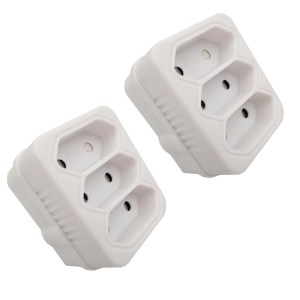 2 PACK: Plug Adaptor: 3 way 3 X 5A 2 pin / Euro Adaptor (E 592 2pa) 2 PACK: Plug Adaptor: 3 way 3 X 5A 2 pin / Euro Adaptor (E 592 2pa)