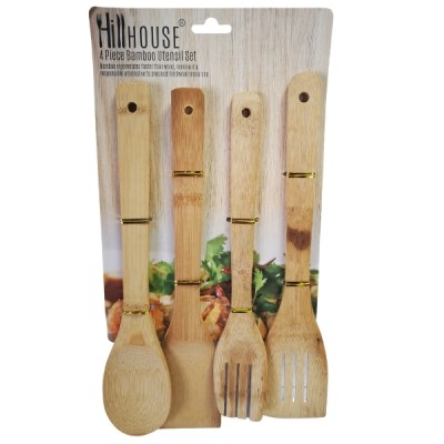 Hillhouse – Bamboo Utensil Set – 4 Piece Hillhouse – Bamboo Utensil Set – 4 Piece