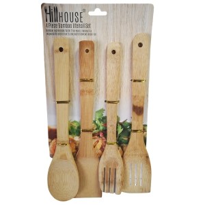 Hillhouse – Bamboo Utensil Set – 4 Piece Hillhouse – Bamboo Utensil Set – 4 Piece