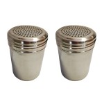 Stainless Steel Shakers – 7cm x 9cm – Bulk Pack of 2 Shakers Stainless Steel Shakers – 7cm x 9cm – Bulk Pack of 2 Shakers