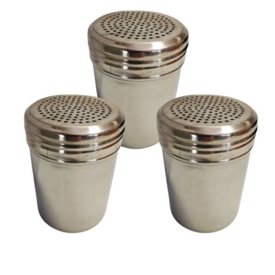 Stainless Steel Shakers – 7cm x 9cm – Bulk Pack of 3 Shakers Stainless Steel Shakers – 7cm x 9cm – Bulk Pack of 3 Shakers