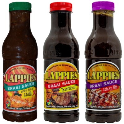 Lappies Braai Sauce – Hint of Chilli, Traditional & Sticky Rib (3 x 500ml) Lappies Braai Sauce – Hint of Chilli, Traditional & Sticky Rib (3 x 500ml)