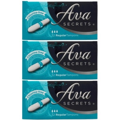 Ava Secrets – Tampons Regular (32’s) – Bulk Pack of 3 Ava Secrets – Tampons Regular (32’s) – Bulk Pack of 3