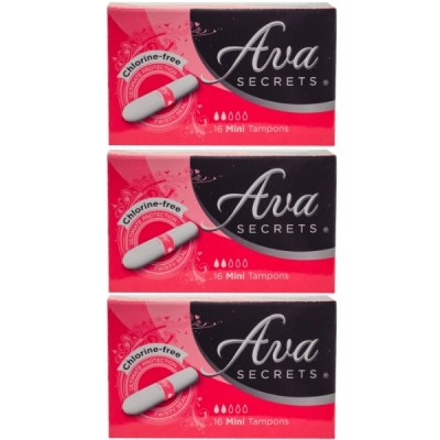 Ava Secrets – Tampons Mini (16’s) – Bulk Pack of 3 Ava Secrets – Tampons Mini (16’s) – Bulk Pack of 3
