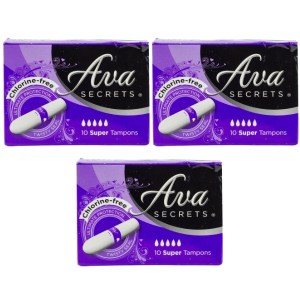 Ava Secrets – Tampons Super (10’s) – Bulk Pack of 3 Ava Secrets – Tampons Super (10’s) – Bulk Pack of 3