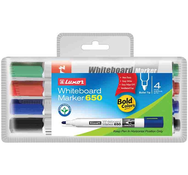 Luxor White Board Marker 4Pcs. Wallet – (650) Luxor White Board Marker 4Pcs. Wallet – (650)