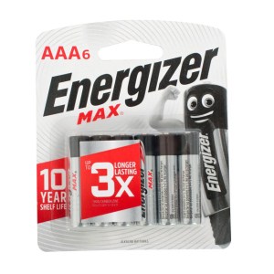 Energizer E92BP6 MAX Alkaline AAA Battery Card 6 Energizer E92BP6 MAX Alkaline AAA Battery Card 6