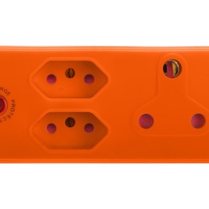 Electricmate 1 x 16amp + 2 x 3 Pin Euro Adaptor Loose Orange Electricmate 1 x 16amp + 2 x 3 Pin Euro Adaptor Loose Orange