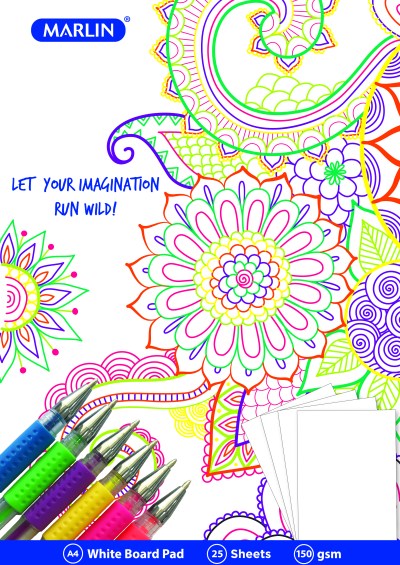 Marlin Project Board pad A4 25 sheets 150gsm White Marlin Project Board pad A4 25 sheets 150gsm White