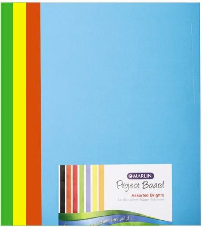 Marlin Project Boards A3 160gsm 100’s Bright assorted Marlin Project Boards A3 160gsm 100’s Bright assorted